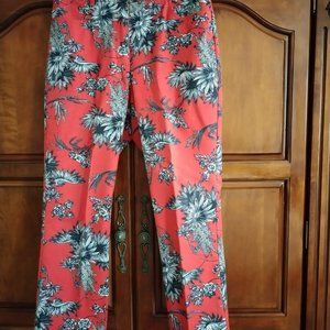 BUSHWACKER Red/Blue Floral Cropped Jeans Size 6 Rarely NWOT
